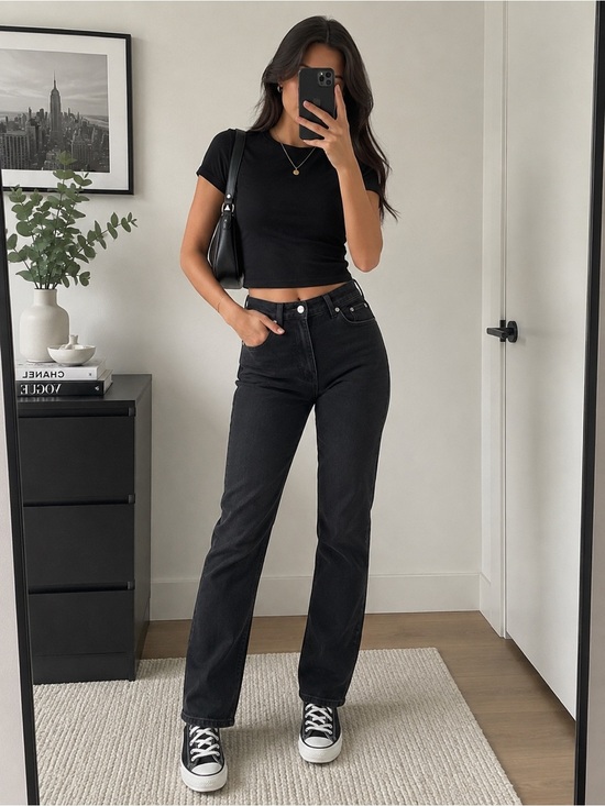 Denim - Zara High Rise Skinny Jeans Black Wash Size 4